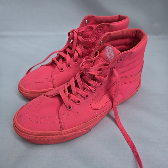 Vans Hot Pink High Top Sneakers Womens 8.5/Mens 7 - Picture 2 of 11